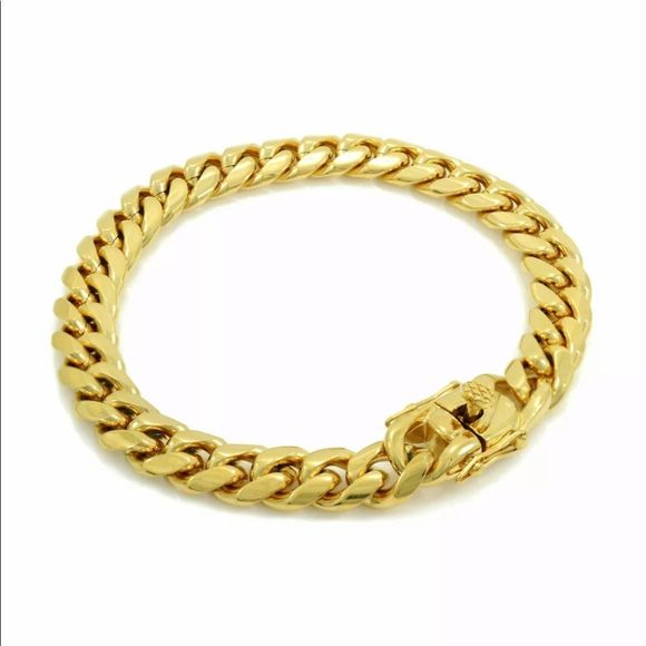 14K Gold Stamped Miami Cuban Link Bracelet New